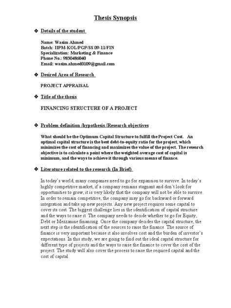scholarship essay phd thesis synopsis commerce finance
