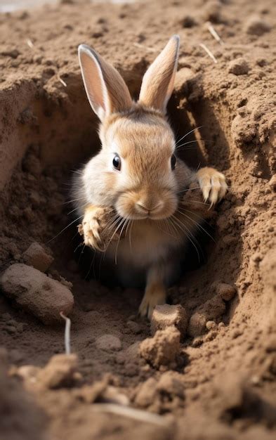 Premium Ai Image Bunny Digging A Burrow In The Earth