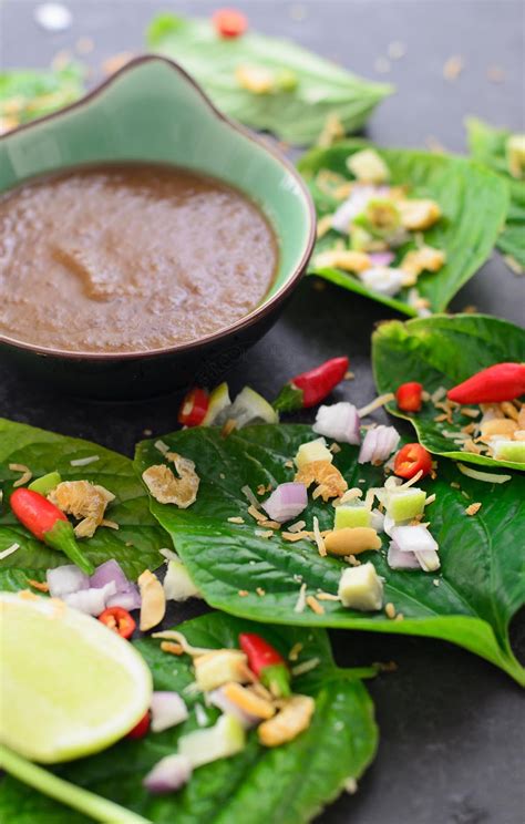 Thai Leaf Wrap Salad Bite Miang Kham Lisas Lemony Kitchen