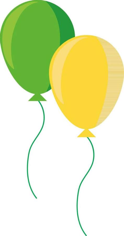 Green And Yellow Balloons Icon In Flat Style Vector Art At