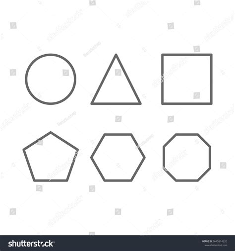 Outline Geometric Shapes Icon Vector On Stock Vector Royalty Free