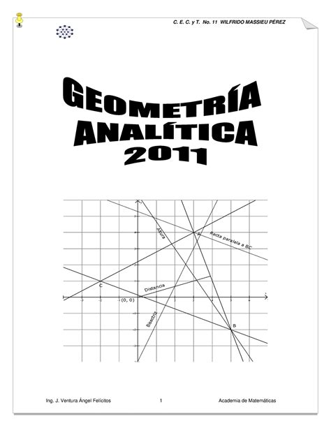 Geometria Analitica Material De Apoyo Para Geometr A Anal Tica X Y