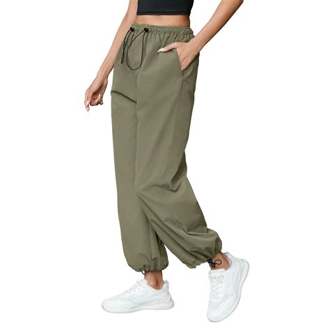 Cargo Pants Women Wide Leg Parachute Sweatpant High Waisted Flowy Baggy