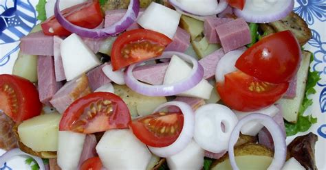 L Vises Mad Salat Med Skinke Kartofler Melon