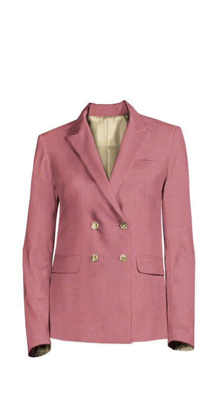 Pink Linen Double Breasted Blazer Relaxed Fit Sumissura