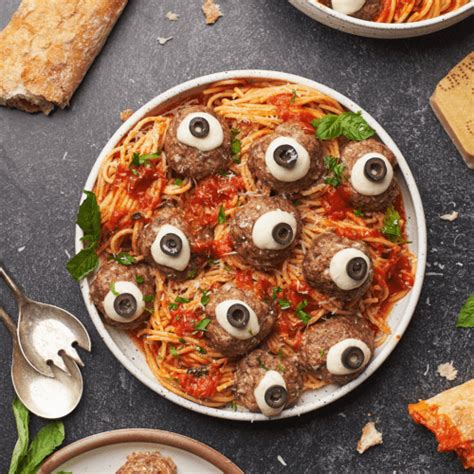 Halloween Pasta Spooky Spaghetti With Meatball Eyeballs A Full Living