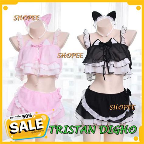 Jual Seragam Sexy Cosplay Anime Apron Transparan Lingerie Wanita Set A