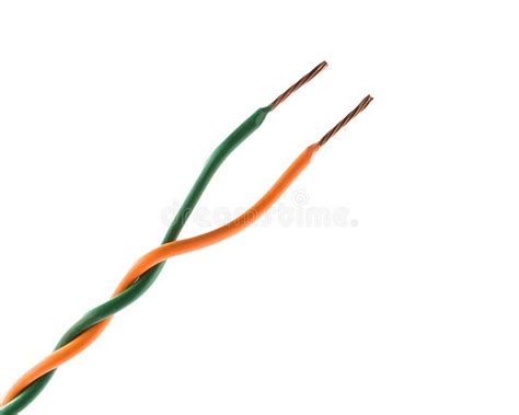 electric cable ends isolated  white stock image image  close