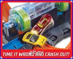 Car Track Set | Hot Wheels Track Set and Toy Car, Large-Scale Motorized ...