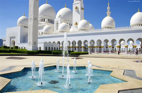 Abu Dhabi Meczet Sheikh Zayed Fontanna Sultan Ahmed Mosque