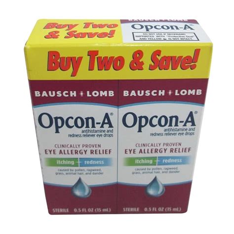 Bausch And Lomb Eye Drops Opcon A Eye Allergy Relief Drops Twin Pack