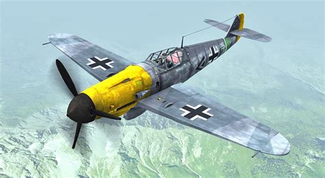 メッサーシュミット Bf 109 G ドイツ、1941年 3dシーン Mozaikデジタル教育と勉強