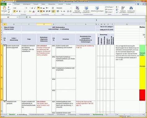 Tolle Risikoanalyse Excel Vorlage De Excel Kostenlos Vorlagen Und