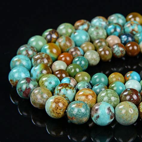 Genuine Natural Turquoise Gemstone Round Mm Mm Mm Mm Etsy