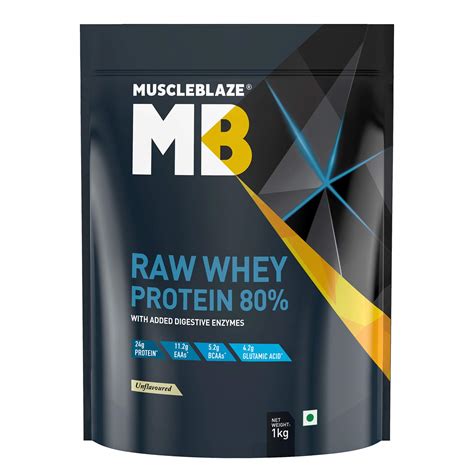 MuscleBlaze Raw Whey Protein Concentrate 80 With Digestive Enzymes