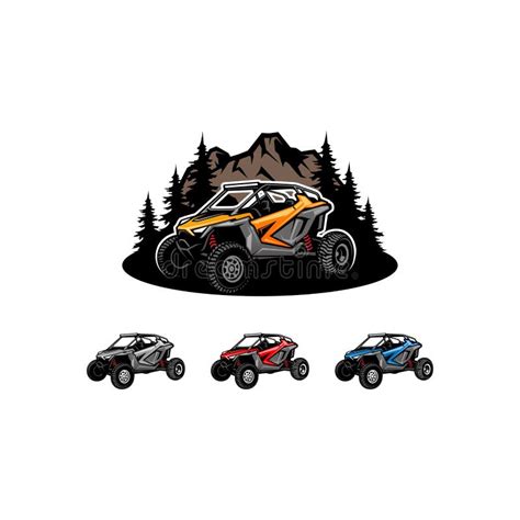 Conjunto De Fuera De Carretera Adventure Atv Utv Buggy Vector Aislado Ilustración Del Vector