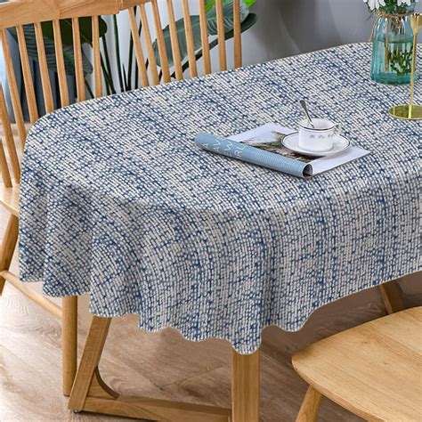 Oval Tablecloth Modern Oval Tablecloth Blue Tablecloth Indoor Outdoor