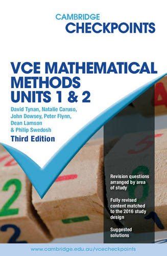 Cambridge Checkpoints Vce Mathematical Methods Units Tynan David