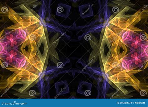 Caleidoscopio De Abstracción Brillante Con Líneas Generadas Por