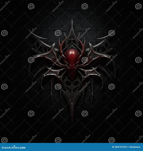 Gothic Demon Emblem: Dark and Edgy Logo for Web Page Stock Illustration ...