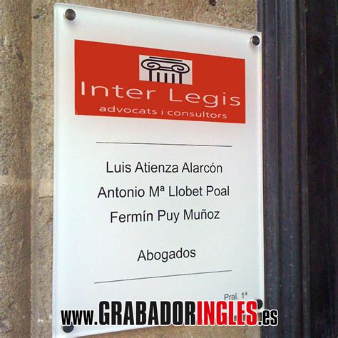 Cartel De Metacrilato Personalizado GRABADOR INGLES Tienda Online