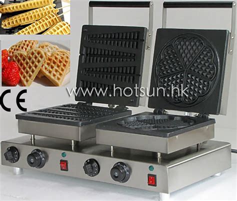 Commercial Use Non Stick V V Electric Dual Belgian Liege Waffle