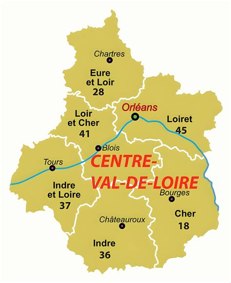 Quels sont les départements de Centre-Val de Loire