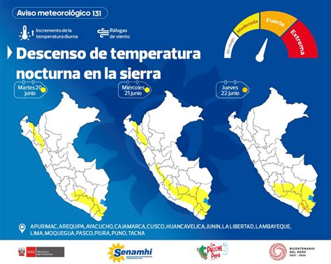 Senamhi On Twitter Aviso Del Martes 20 Al Jueves 22 De Junio Se