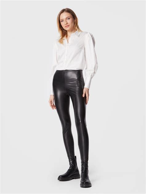 Michael Michael Kors Pantalon En Simili Cuir Mb Y S Noir Slim Fit