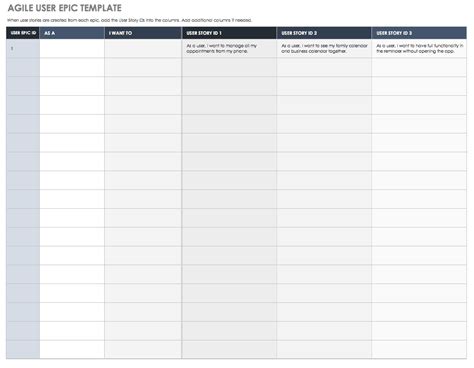 Agile User Story Template Excel