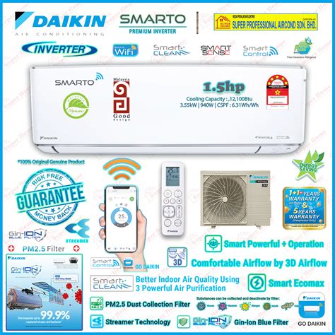 Save4 0 Daikin Smarto Premium Inverter Aircond Ftkh35b V1mf And Rku35bv1m