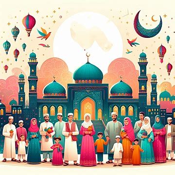 Eid Al Fitr Greeting Card Background Eid Al Fitr Balloons Eid