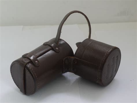 Canon Brown Leather Rangefinder Lens Case With Strap With Inside Lid