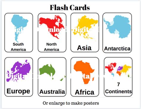 Continents Flashcards And Worksheets Printable Downloads Continents Worksheet Countries