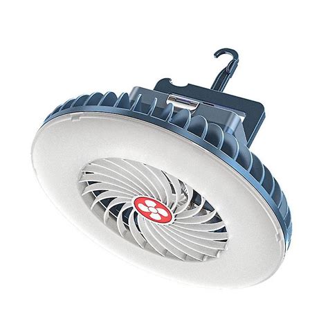 Draagbare Camping Ventilator Met Led Lantaarn Oplaadbare Batterij