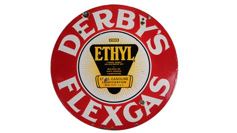 Derby S Flexgas Ethyl Porcelain Sign X For Sale At Auction Mecum