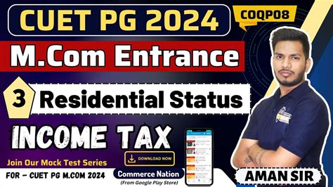 Residence Tax Liability Income Tax CUET PG M Entrance 2024