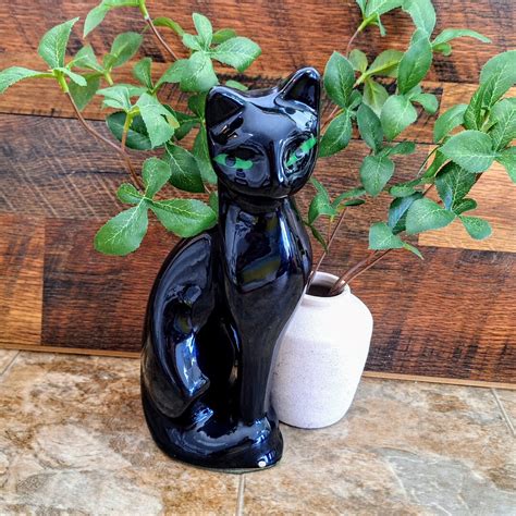 Mcm Atomic Black Cat Vintage Black Cat Figurine 1960s Mid Century Modern Cat Vintage Kitsch Cat