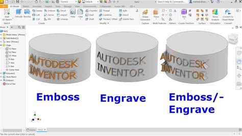 Autodesk Inventor Emboss Engrave Youtube