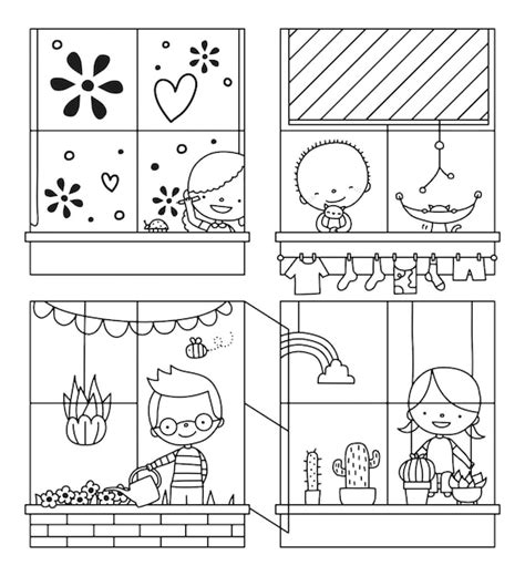 Ilustraci N De Vector De Ventanas De Primavera Vector Premium