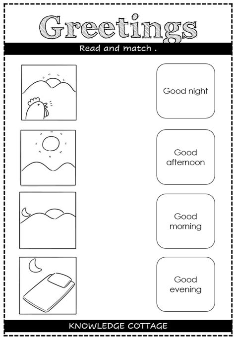 Greetings Worksheet For Grade 1