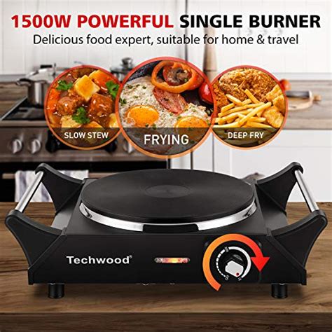 Techwood W Electric Single Burner Hot Plate Portable Countertop Stove With Adjustable