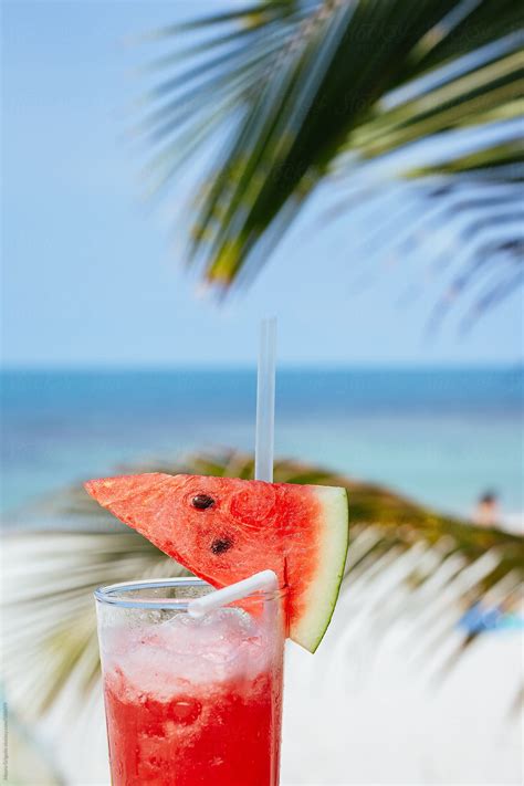 Watermelon Juice On The Beach By Stocksy Contributor Mauro Grigollo