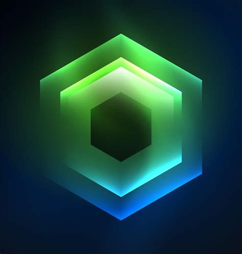 Premium Vector | Techno glowing glass hexagons vector background