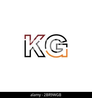 Kg Iniciales Con Plantilla De Logotipo Moderno Bastidor Kg Carta