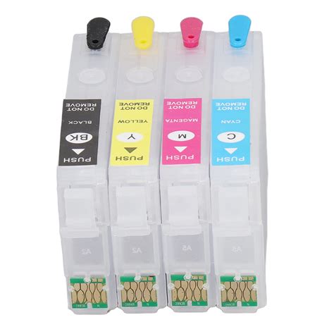 Ink Cartridges Compatible Refill Replacement 4 Colors With Permanent Chip For Inkjet Printer