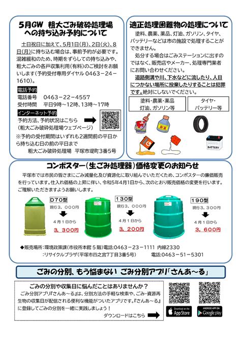 平塚市ごみ通信 令和5年度の発行／真土ちいき情報局／地元密着 ちいき情報局