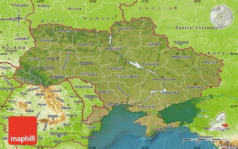 Satellite Map Of Ukraine Physical Outside Satellite Sea