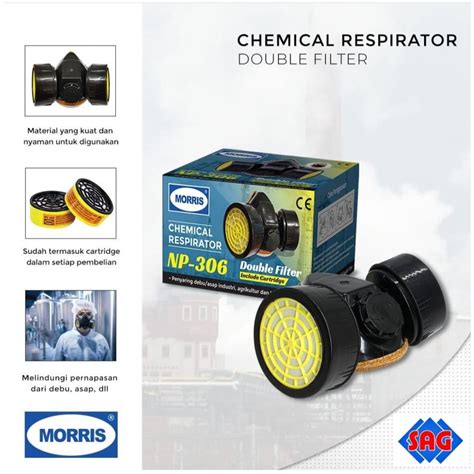 Jual Masker Chemical Respirator Double Tabung Carbon Filter Masker