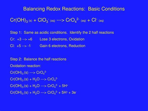 Ppt Balancing Redox Reactions Acid Conditions Powerpoint